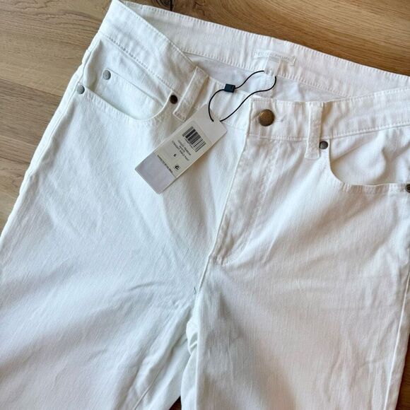 NWT Eileen Fisher White Straight Ankle Pant Jeans - Picture 3 of 4